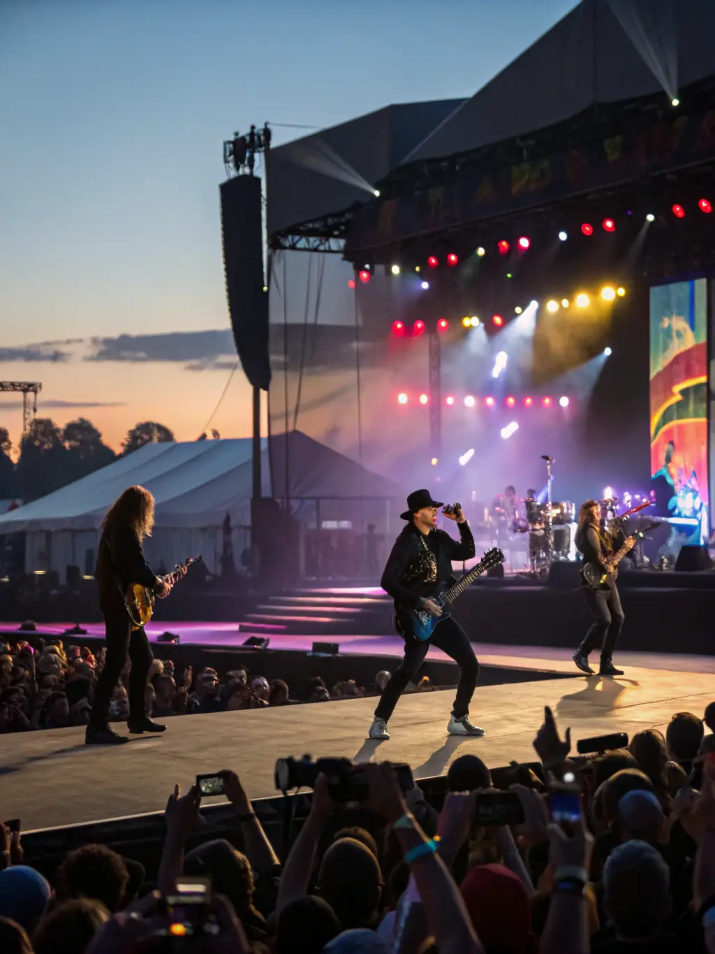A vibrant photograph of a live music performance featuring local artists, capturing the energy and excitement of the event.